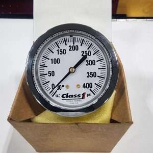 Class 1 2.5″ -30psi-400psi White Face Gauge