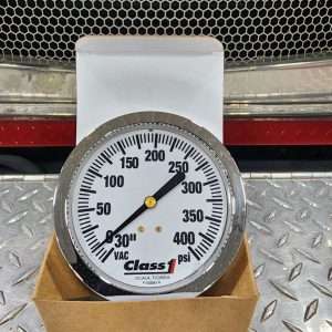 Class 1 3.5″ -30psi-400psi White Face Gauge